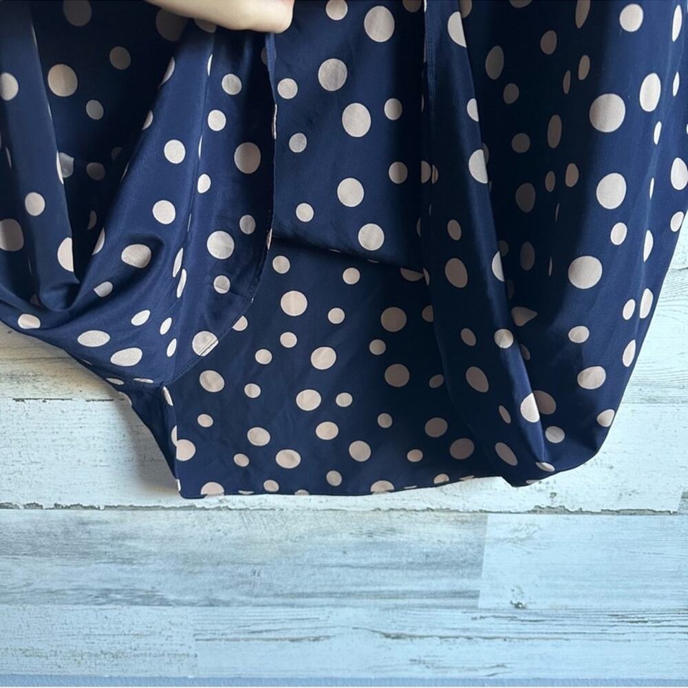 HATCH Navy Blue Polka Dot Maternity Short Sleeve Blouse Button Back Small - Picture 5 of 12